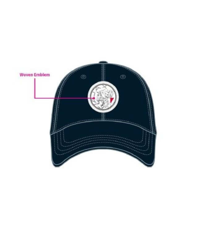 Ajax Cap Zwart oud logo Senior