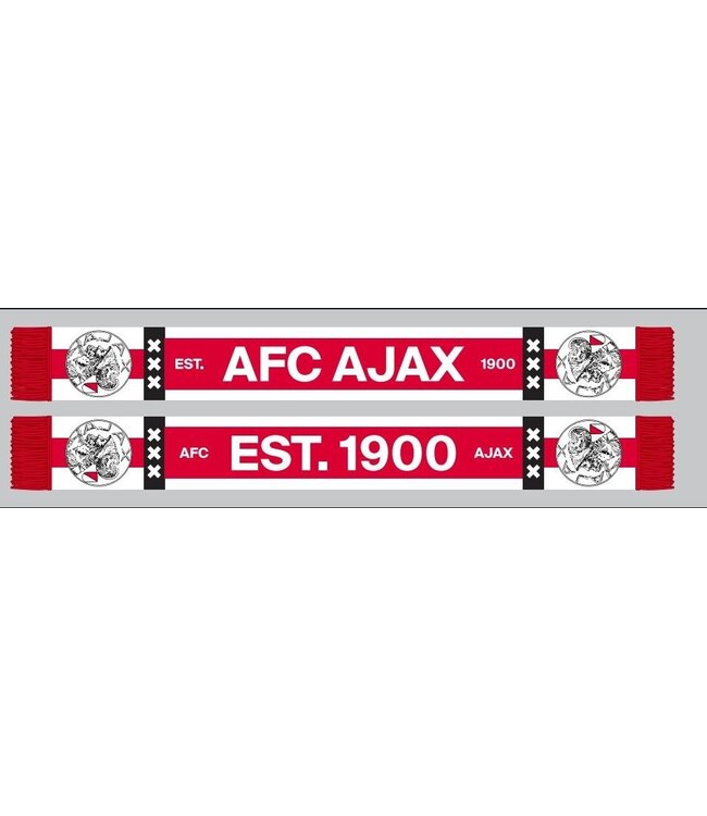 Ajax Sjaal rood wit AFC Ajax est 1900 oud logo