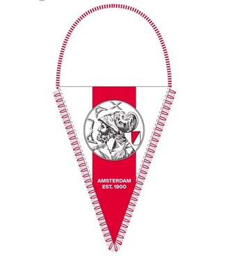 Ajax Puntvaan wit rood wit oude logo 15x21cm