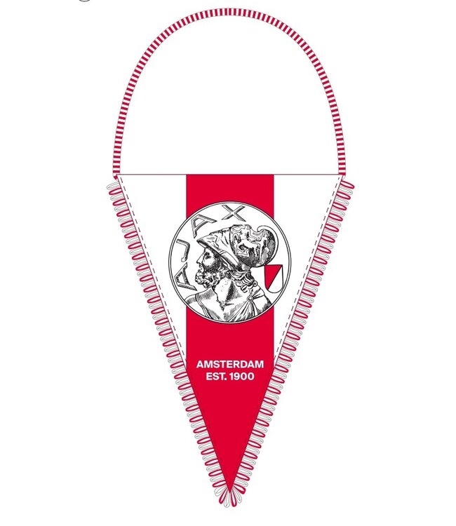 Ajax Puntvaan wit rood wit oude logo 15x21cm