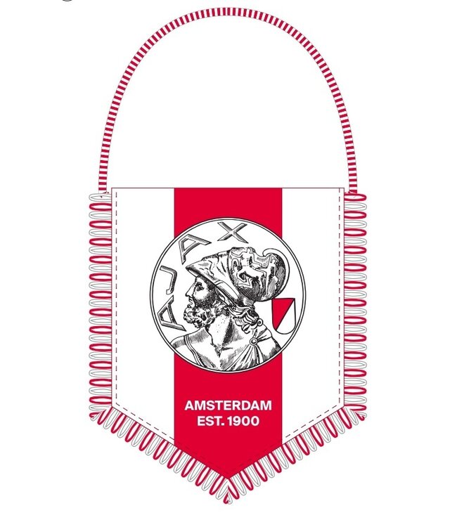 Ajax Banier wit rood wit oude logo 8x10cm