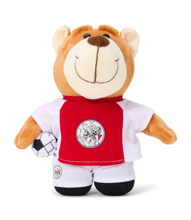 Ajax Beer pluche met bal 25cm oude logo