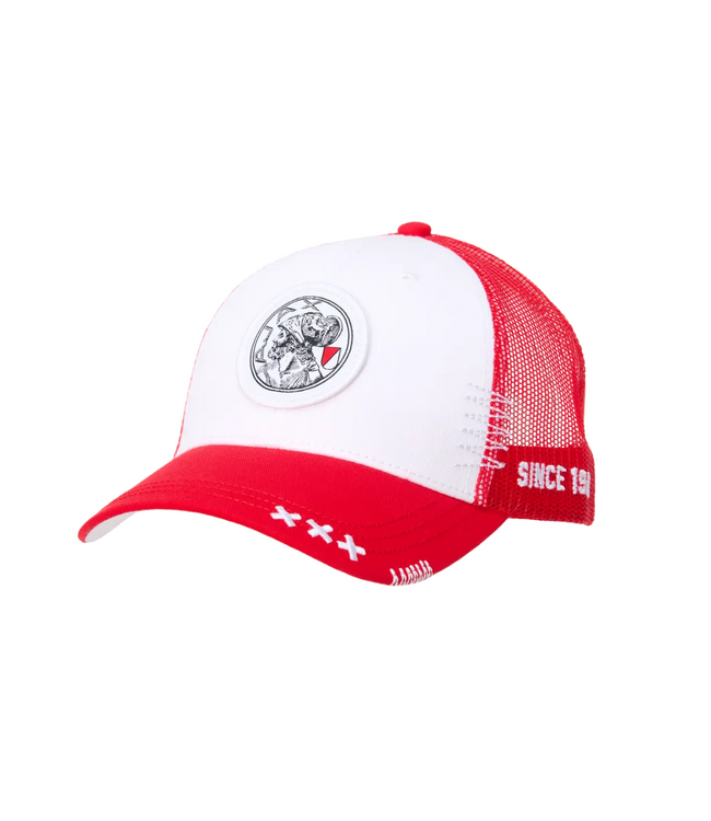 Ajax Cap Wit Rood Logo Kids