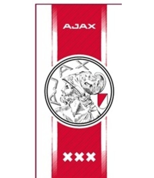Ajax Handdoek wit rood wit oud logo 50x100cm