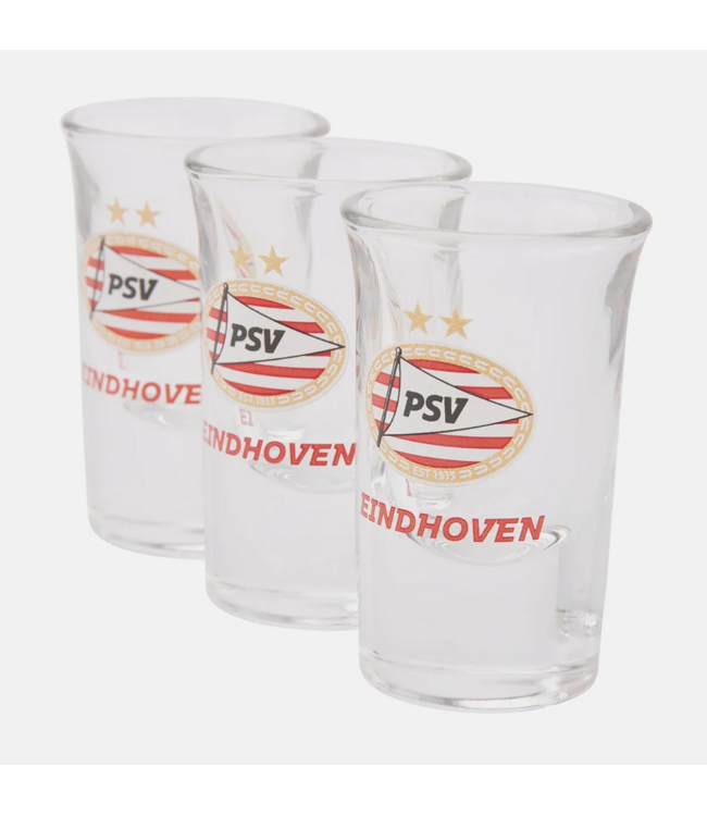 PSV Shotglaasje Eindhoven 3-pack