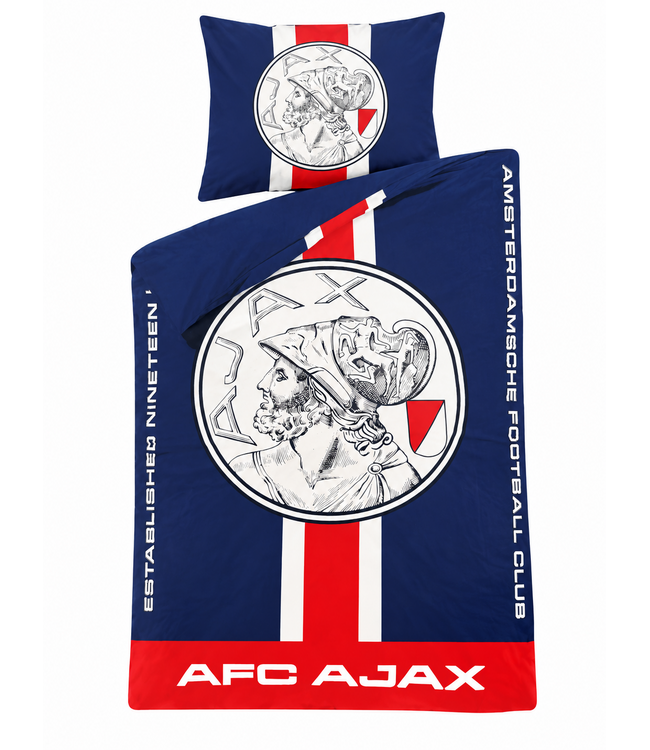 Ajax Dekbedovertrek Blauw Rood 140x200 cm