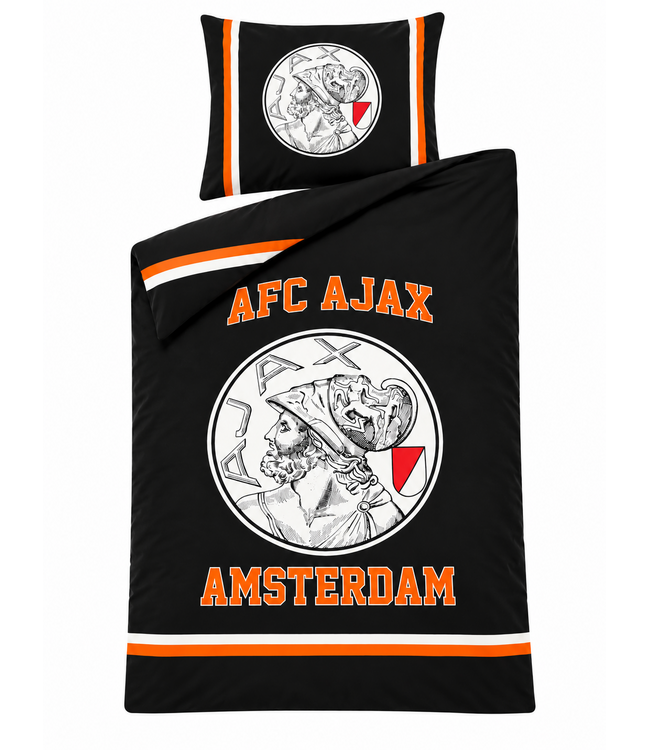 Ajax Dekbedovertrek Zwart Oranje 140x200 cm