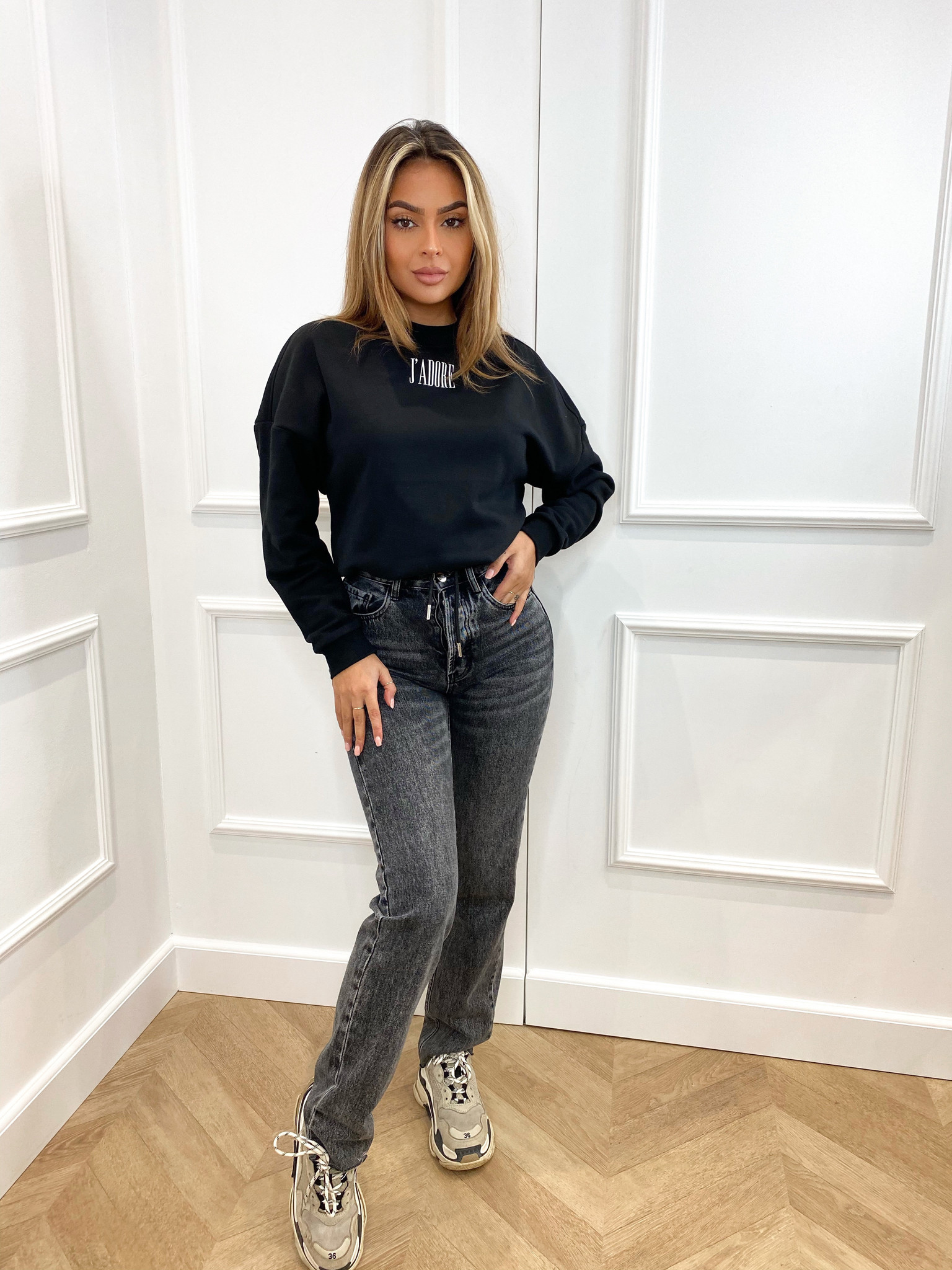 Straight Leg Jeans Grey - Deems
