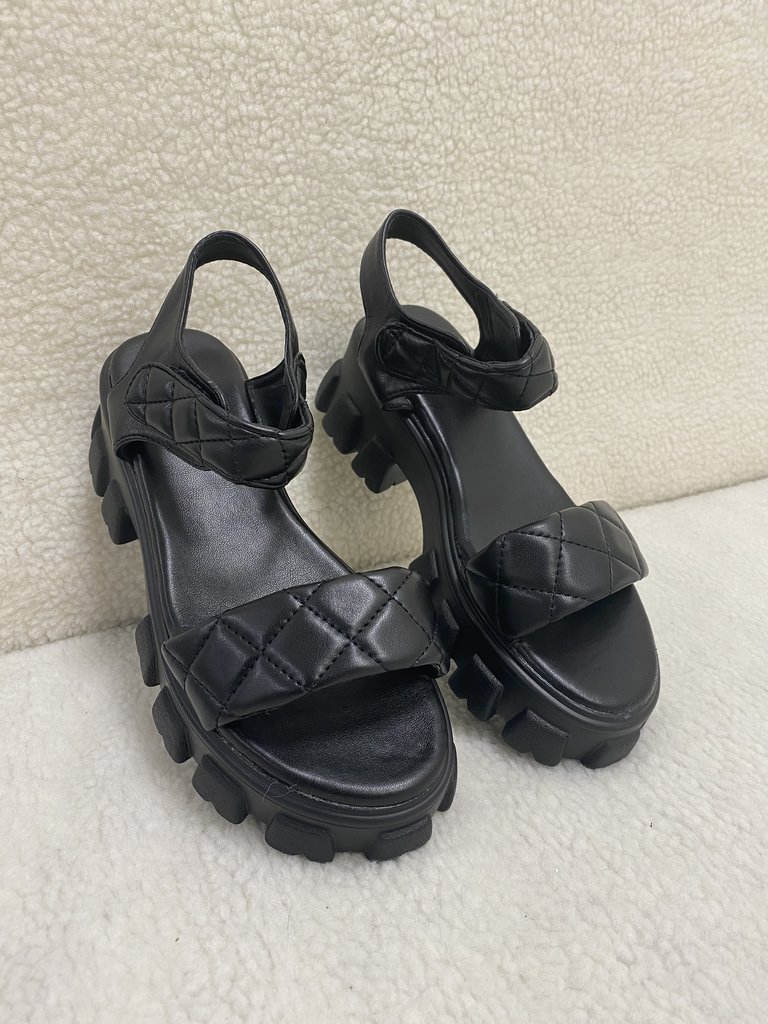 Deems "Milly" Platform Sandals - Black