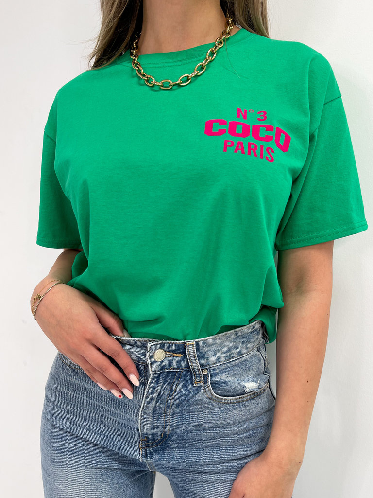 Deems T-Shirt Velvet Coco - Green/Pink