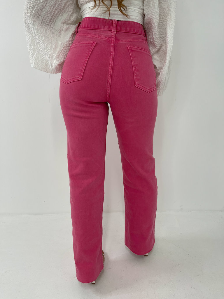 Deems "Haylee" Highwaist Jeans Straight - Pink