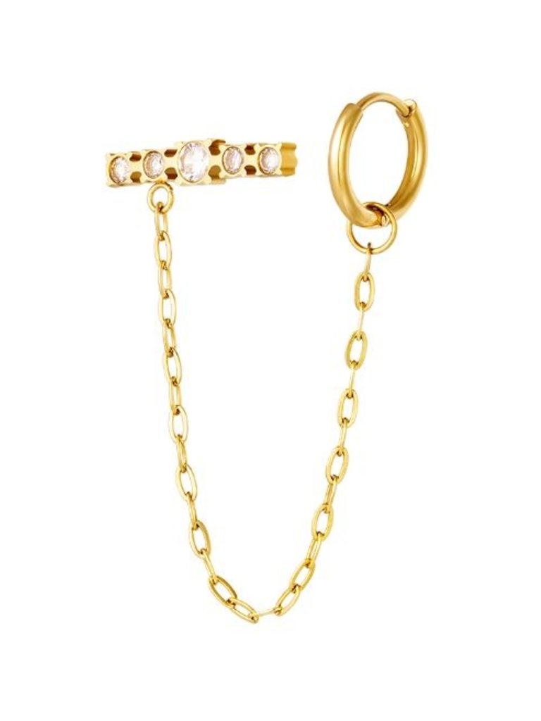 Deems "Zaza" Chain On Hoops - Gold