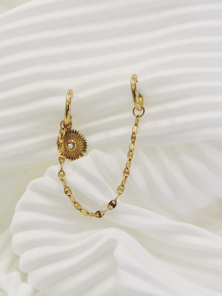 Deems "Nia" Double Chain Earring - Gold