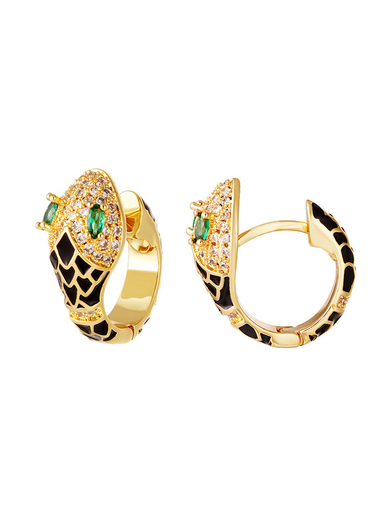 Deems "Ira" Snake  Earring - Black