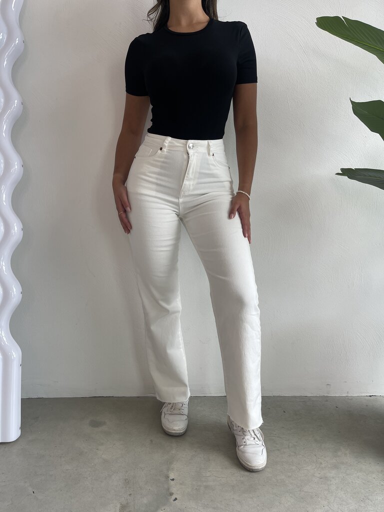 Deems "Logan" Highwaist Jeans Wide Leg - White