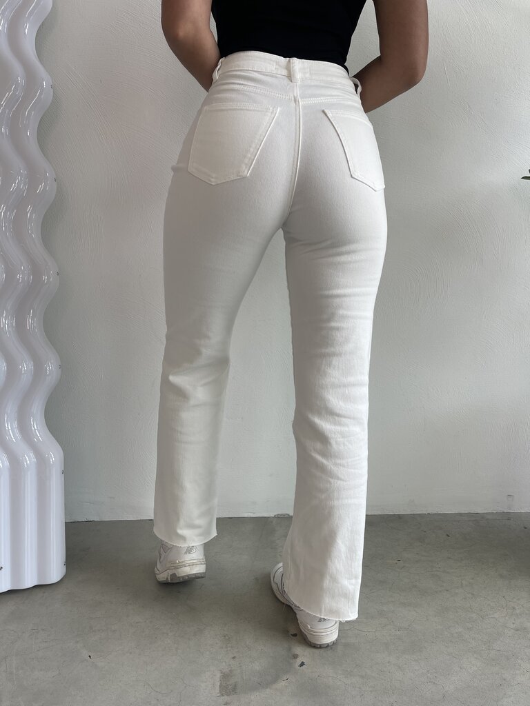 Deems "Logan" Highwaist Jeans Wide Leg - White