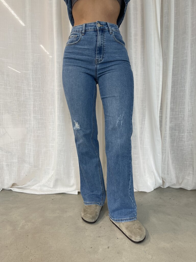 Deems "Nina" Highwaist Jeans Wide Leg - Blue