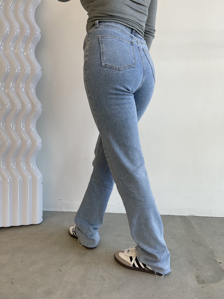 Deems "Amy" Highwaist Jeans Straight Leg Extra Long  - Blue