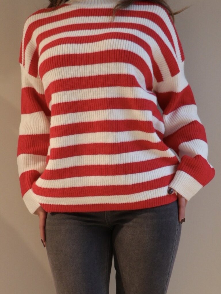 Deems "Hailey" Striped Knit - Red