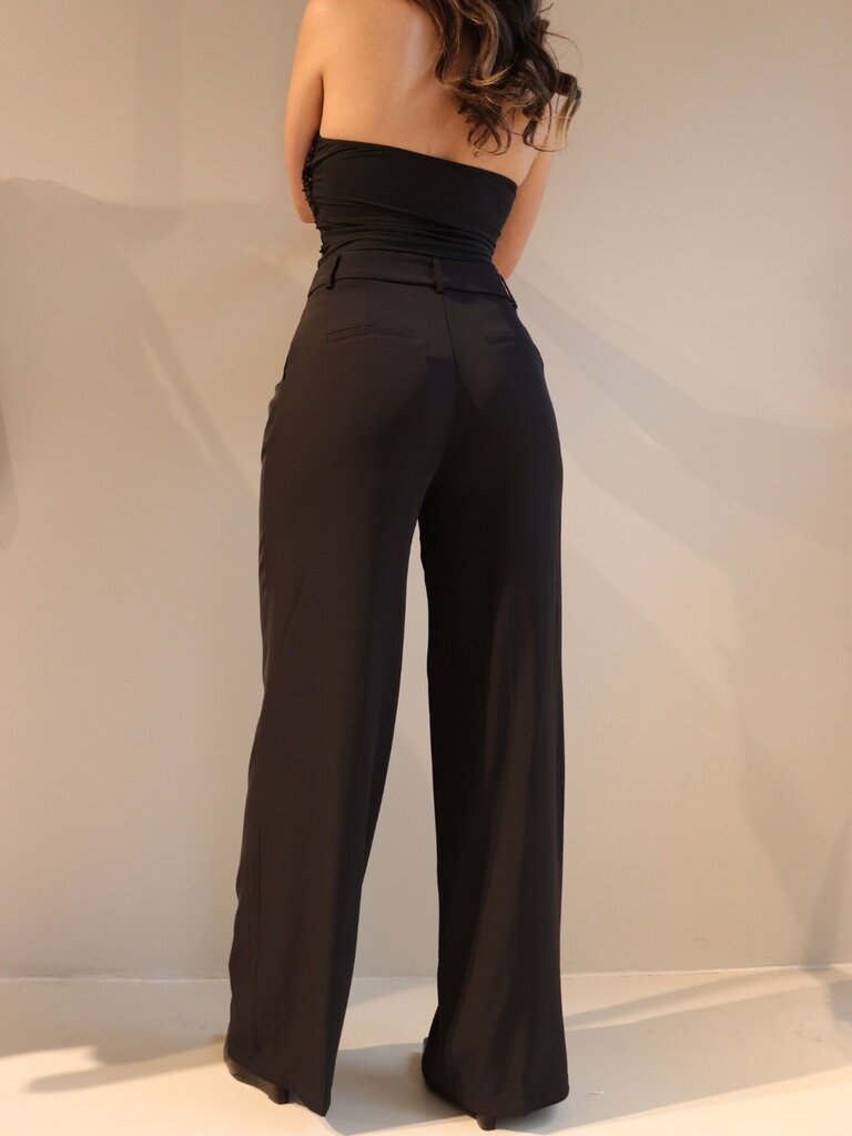 Deems "Emma" Pantalon Wide Leg - Black