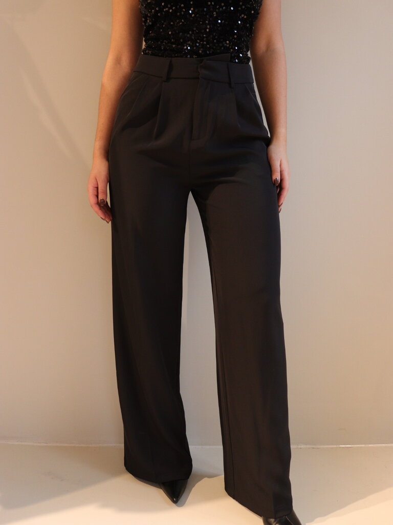 Deems "Emma" Pantalon Wide Leg - Black