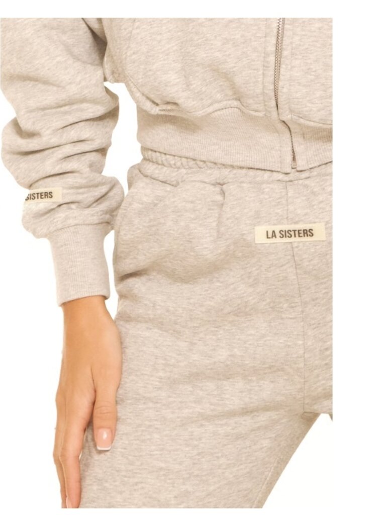 Deems ESSENTIAL CROPPED HOODIE LIGHT GREY