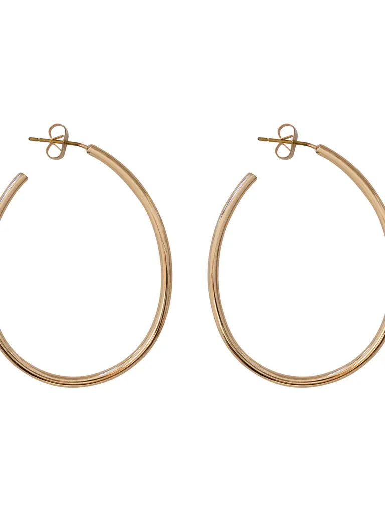 Deems Natalie - Thin Large Hoop Earrings - Gold