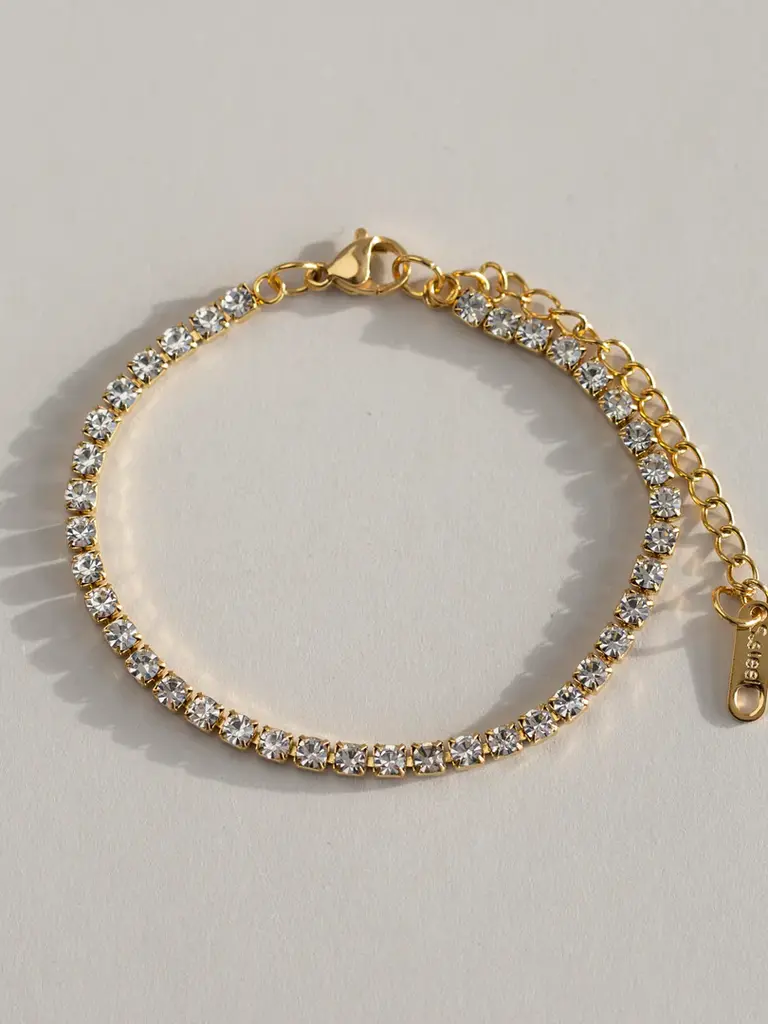 Deems Ana - Tennis Bracelet Stainless Steel - Gold