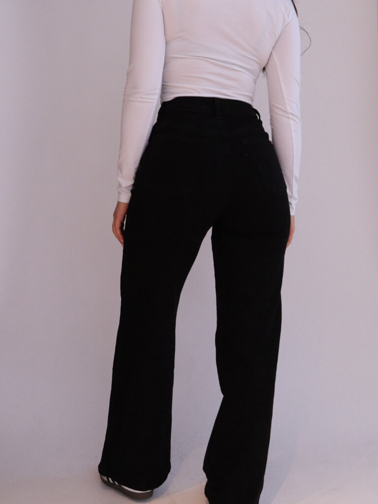 Deems "Storm" Highwaist Jeans Extra Wide Leg - Black