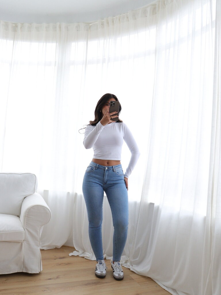 Deems "Tina" Highwaist Skinny Jeans - Light Blue