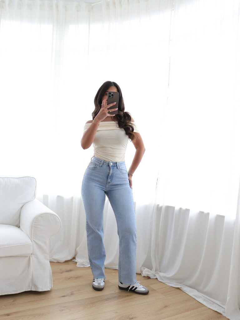 Deems "Judy" Highwaist Jeans Straight Leg  - Light Blue