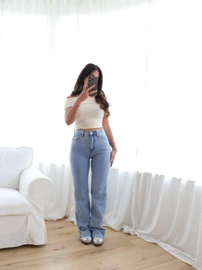 Deems "Paige" Highwaist Jeans Straight Leg  Extra Long - Blue