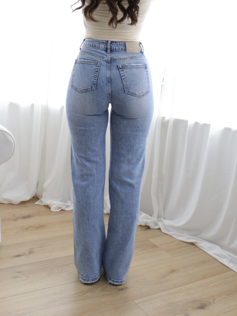Deems "Lyla" Highwaist Jeans Wide Leg - Mid Blue