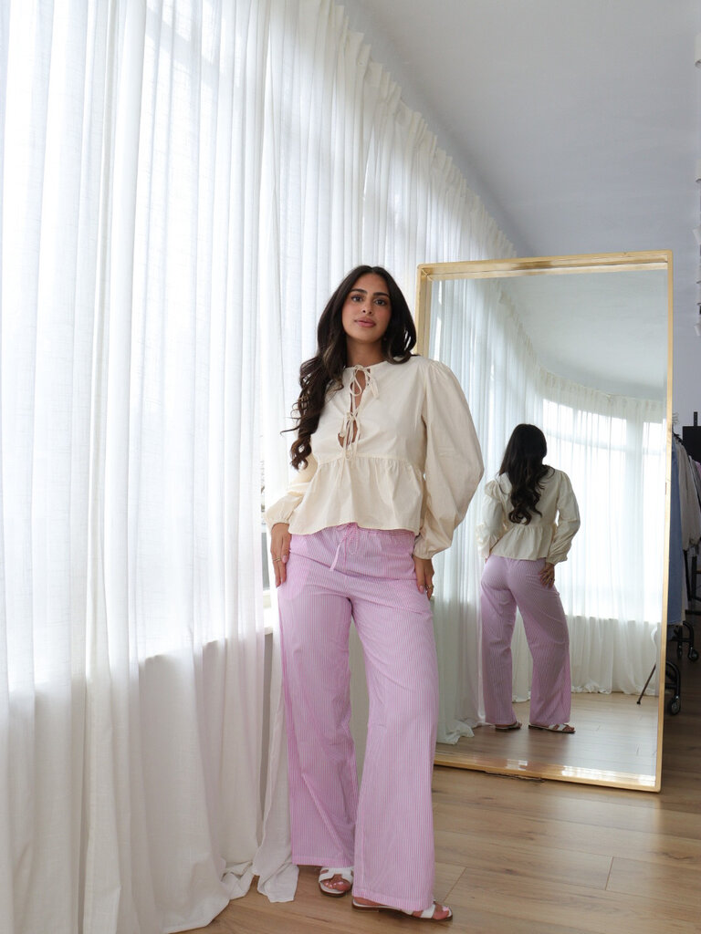 Deems  "Olivia" Striped Pants - Pink