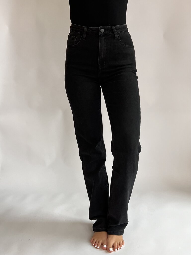 Deems "Eva" Highwaist Jeans Straight Leg Extra Long - Black