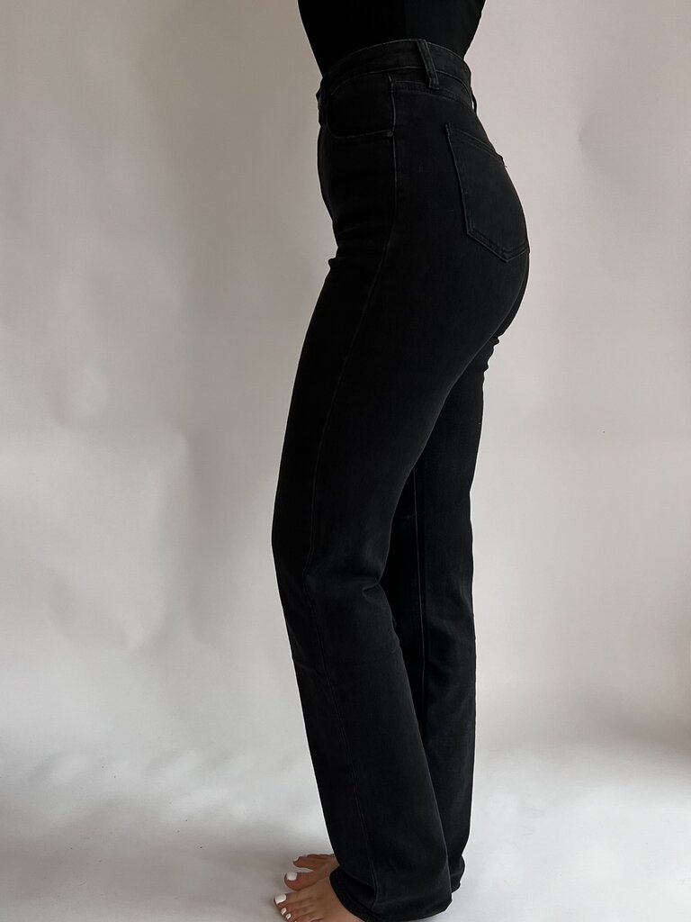 Deems "Eva" Highwaist Jeans Straight Leg Extra Long - Black