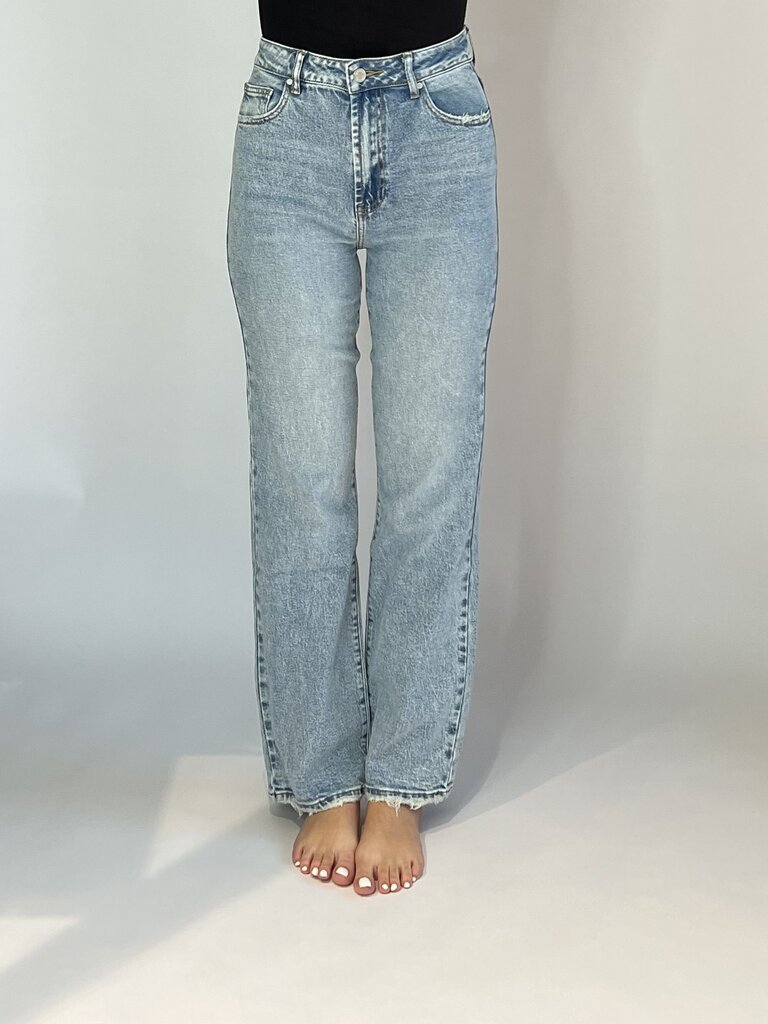 Deems A QH3627 "Evi" High waist straight leg - light blue