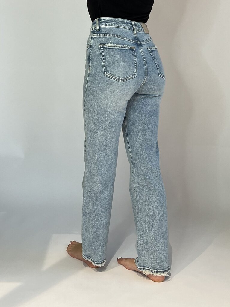 Deems A QH3627 "Evi" High waist straight leg - light blue