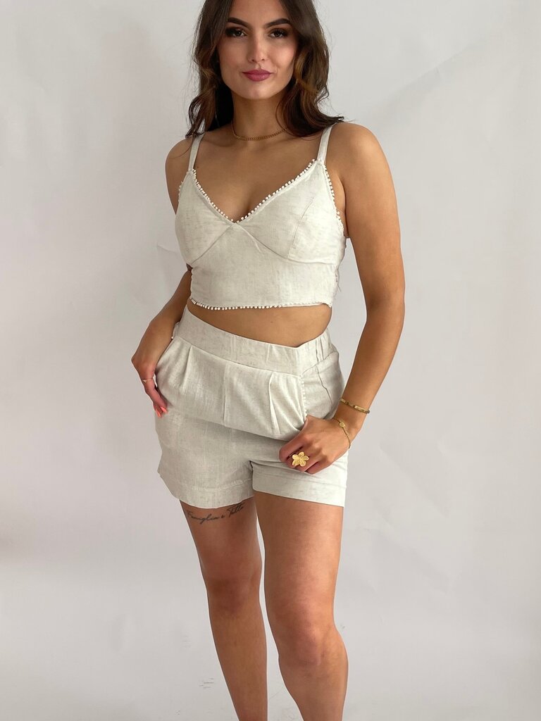 Deems "Daphne" Bustier and Short set - Beige