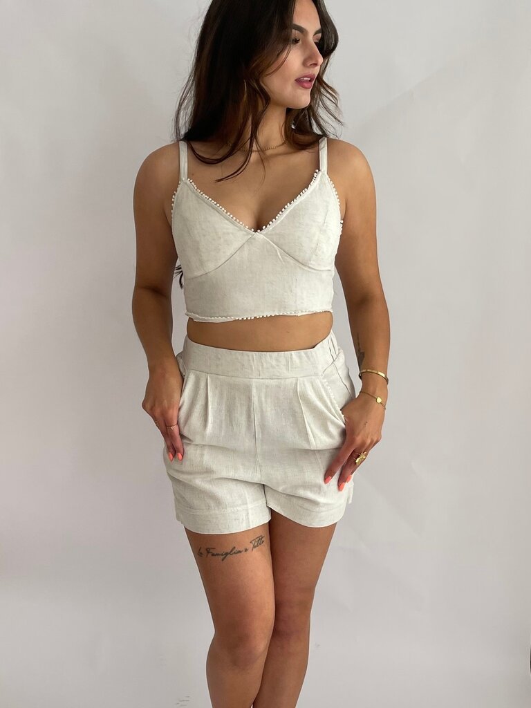 Deems "Daphne" Bustier and Short set - Beige