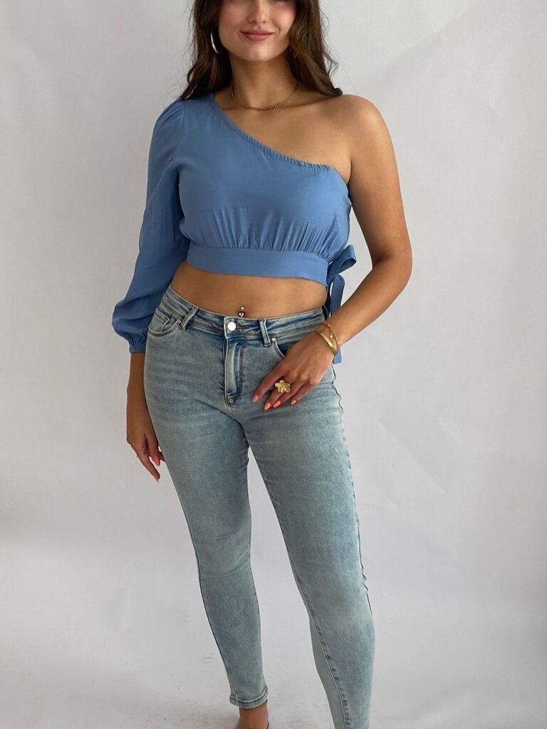 Deems "Romee" Linne one shoulder blend top - Blue