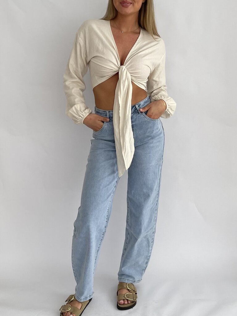 Deems  "Taier" faorite linnen blouse - beige