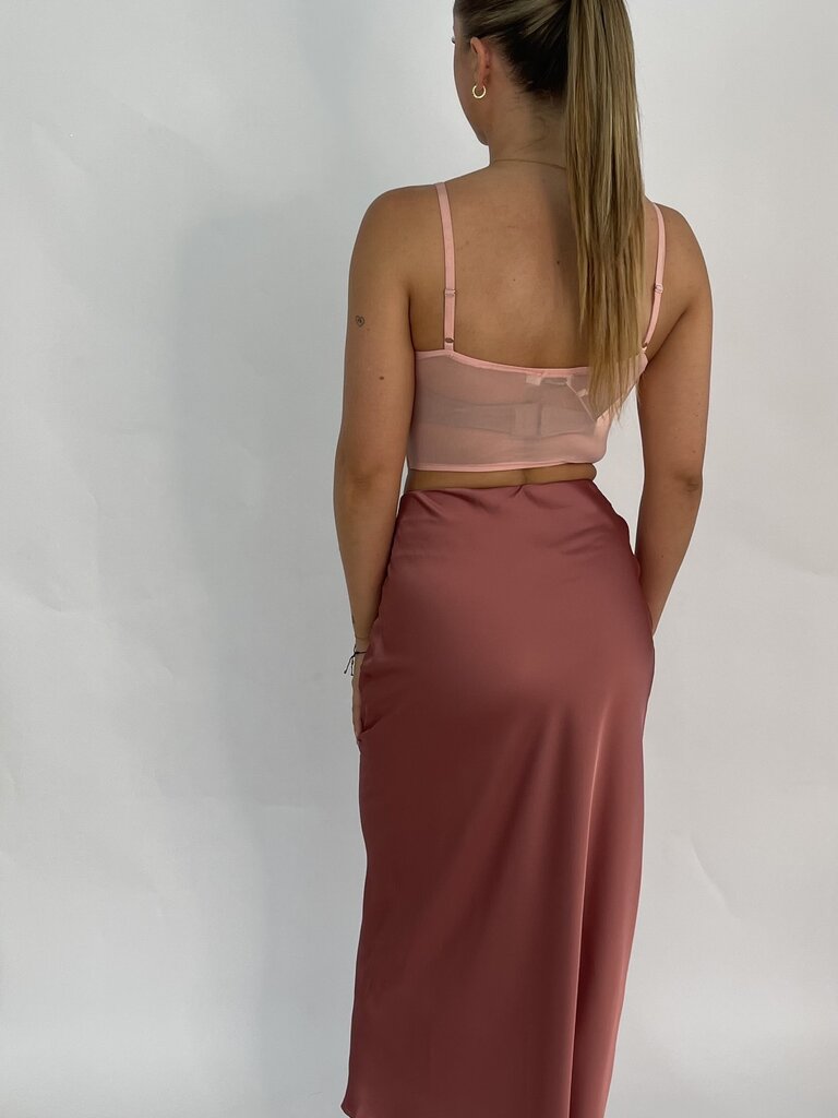 Deems  "Dyna" Satin skirt long - Rustik
