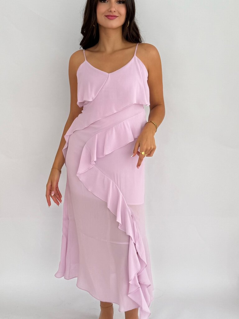 Deems  "Thorvi" Ruffel maxi Dress - Purple