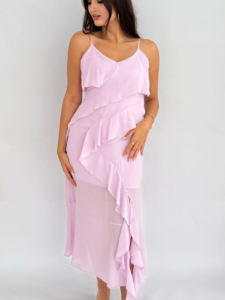 Deems  "Thorvi" Ruffel maxi Dress - Purple