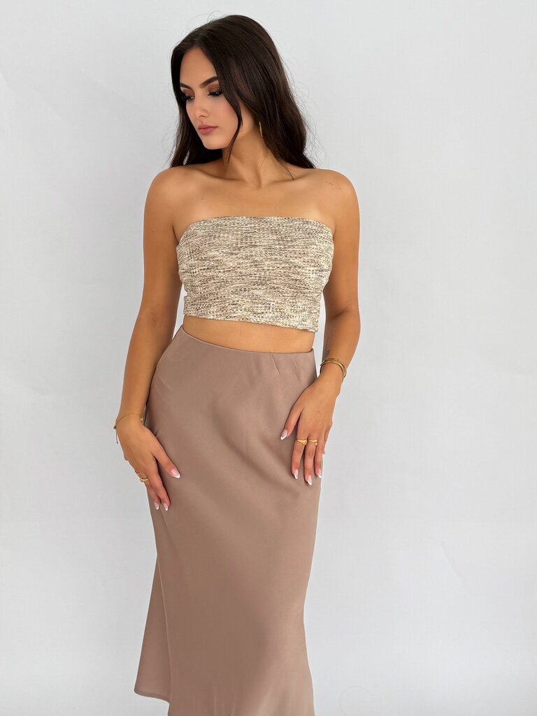Deems "Dana" Heathered top - Beige