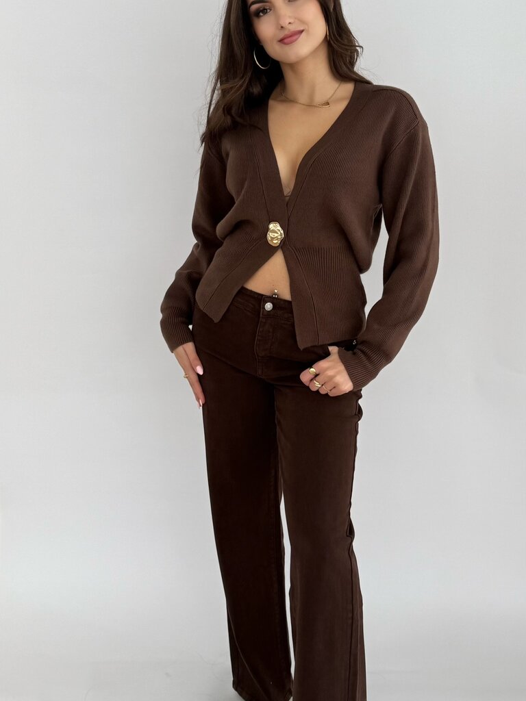 Deems  "Fiona" pull with big button - brown