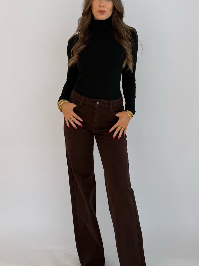 Deems "Penny" Straight Leg extra long jeans - Brown