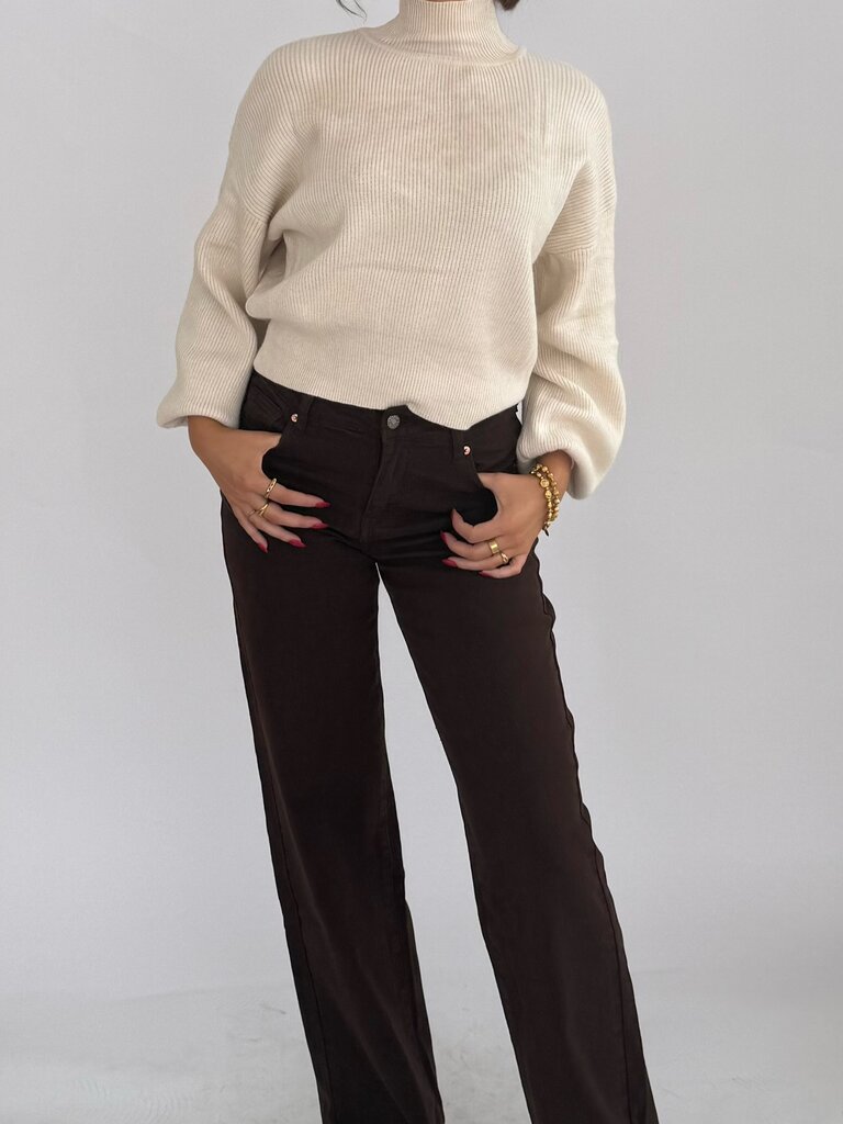 Deems  "Ella" pull with high neck - ecru