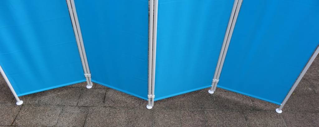 Kamerscherm Blauw Polyester Doek